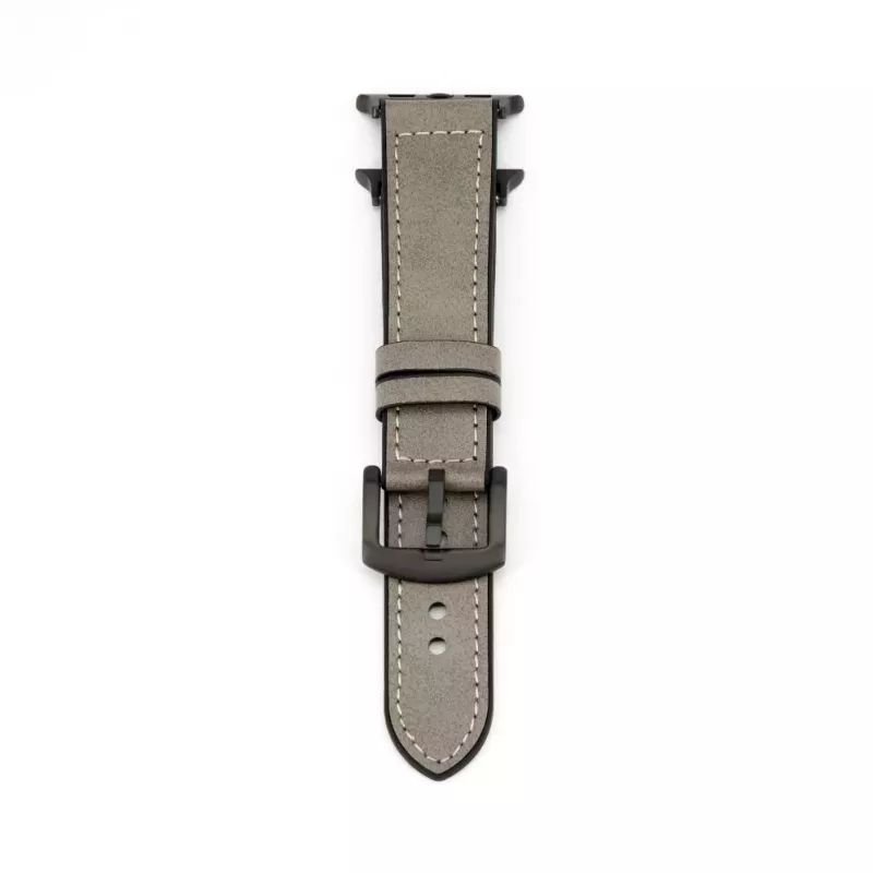 Connect Watch 38/40/41mm Silicone Patch Leather Watch Strap (132mm M/L) Silver