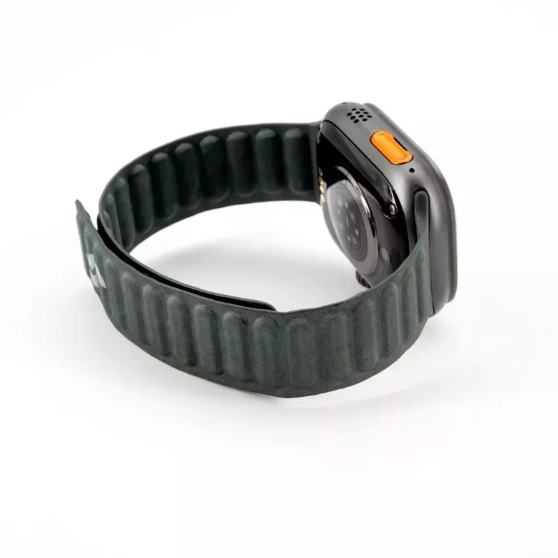 Connect Watch 42/44/45mm Fine Woven Twill Magnetic Chain Watch Strap Green
