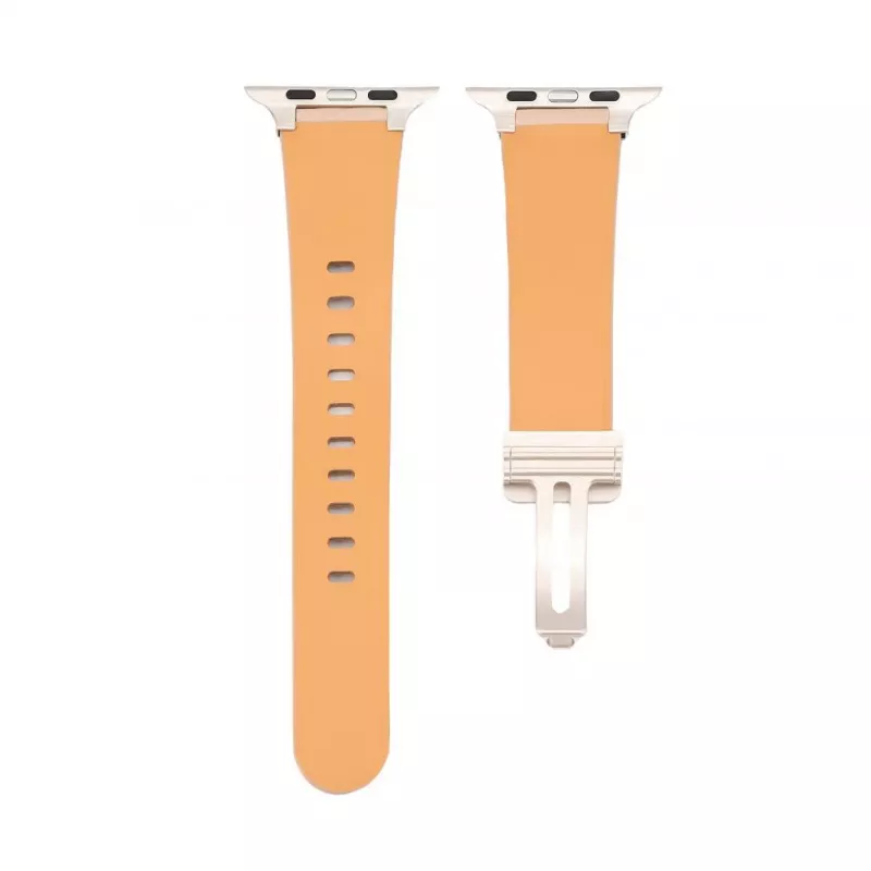 Connect Watch 42/44/45mm Single Loop Buckle Leather Watch Strap Rose Pink