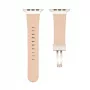 Connect Watch 42/44/45mm Single Loop Buckle Leather Watch Strap Rose Pink