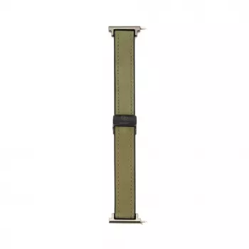 Connect 20mm Silicone Leather Watch Strap with Magnetic Forest Green