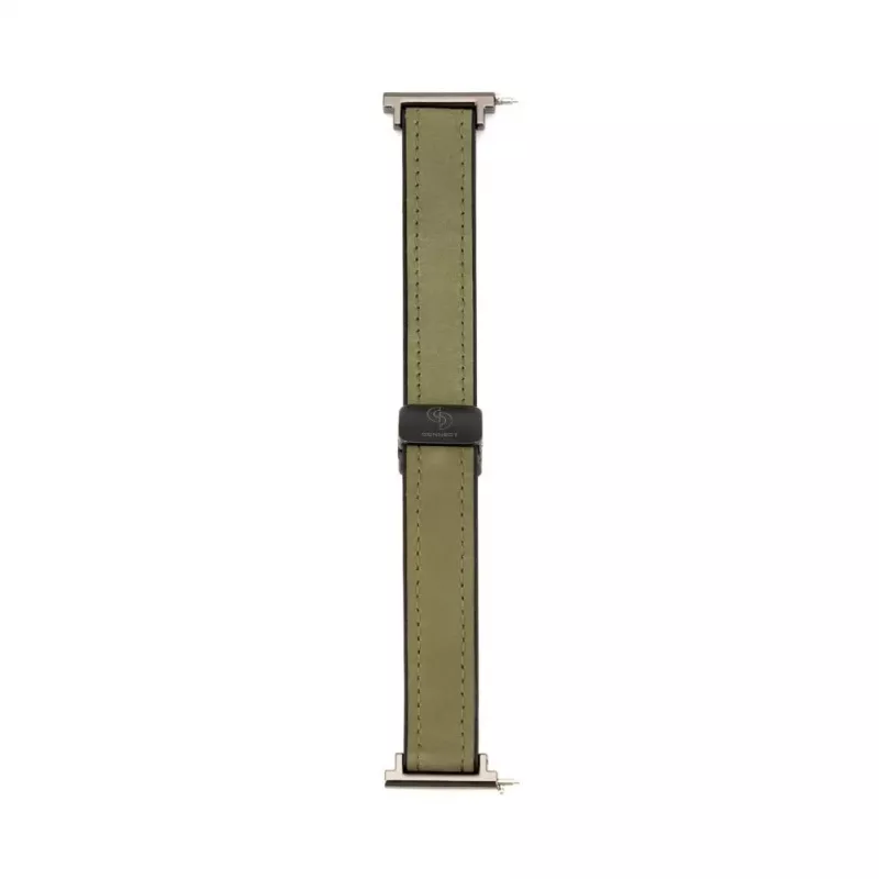 Connect 20mm Silicone Leather Watch Strap with Magnetic Forest Green