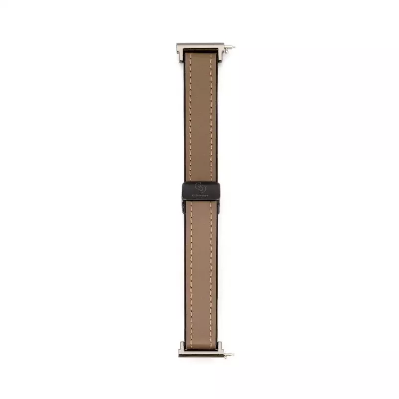 Connect 22mm Silicone Leather Watch Strap with Magnetic Wine Red