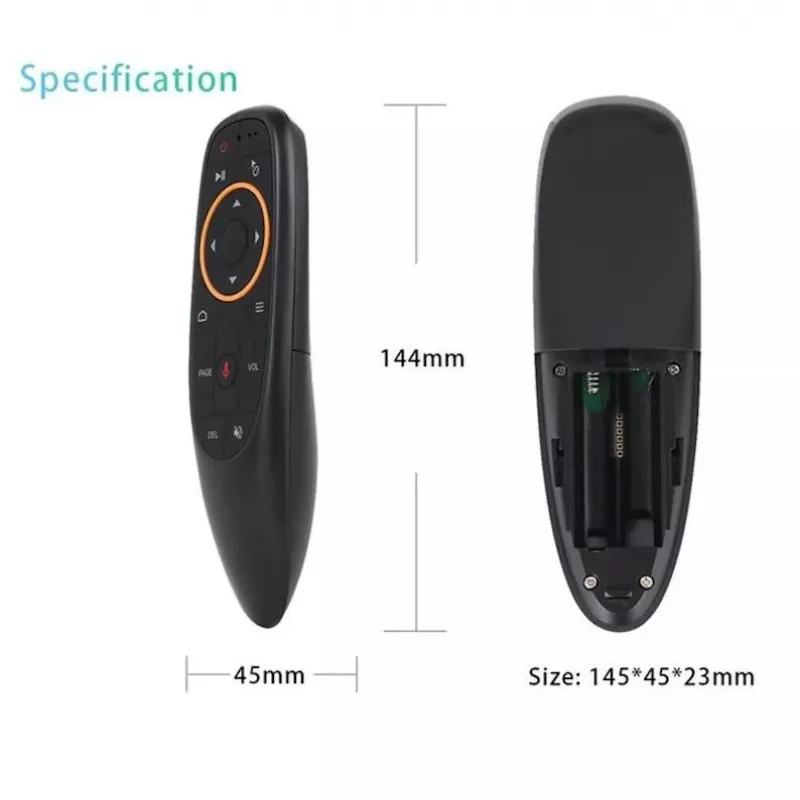 CP G10s Universal Smart TV Air Mouse - Traadita / IR-puldiga hääleassistent ja güroskoop, must