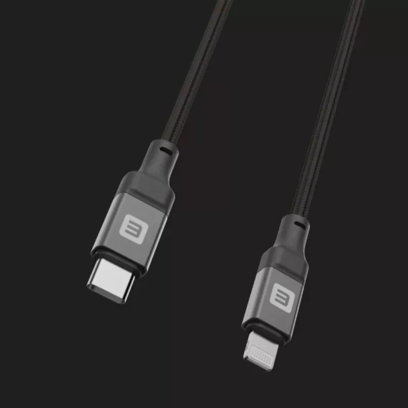 Evelatus USB-C to Lightning kaabel 2.0M 60W (MFI09) Alumiiniumkorpus Punutud Must