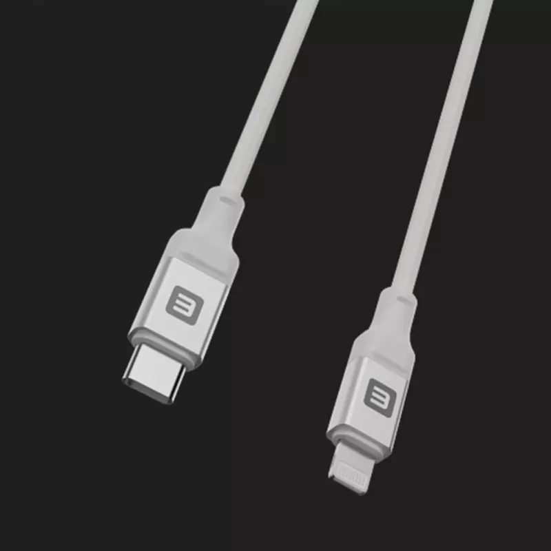 Evelatus USB-C to Lightning kaabel 1,2m 60W (MFI09) Alumiiniumkorpus Punutud Valge