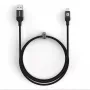 Evelatus USB-A to USB-C kaabel 1,2 m punutud nailonist must