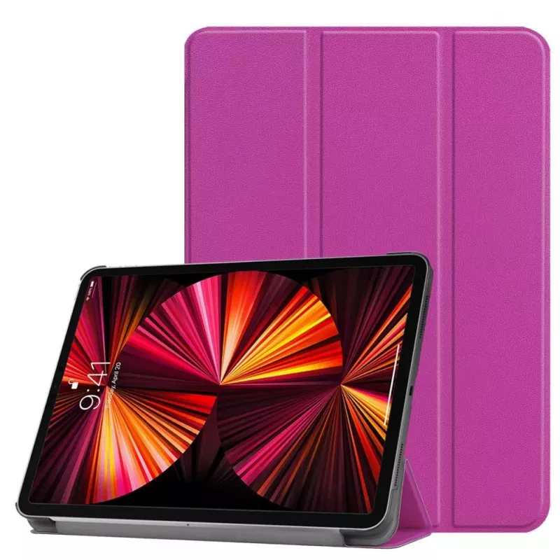 iLike iPad 10.2 Tri-Fold Eco-Leather Stand Case Purple