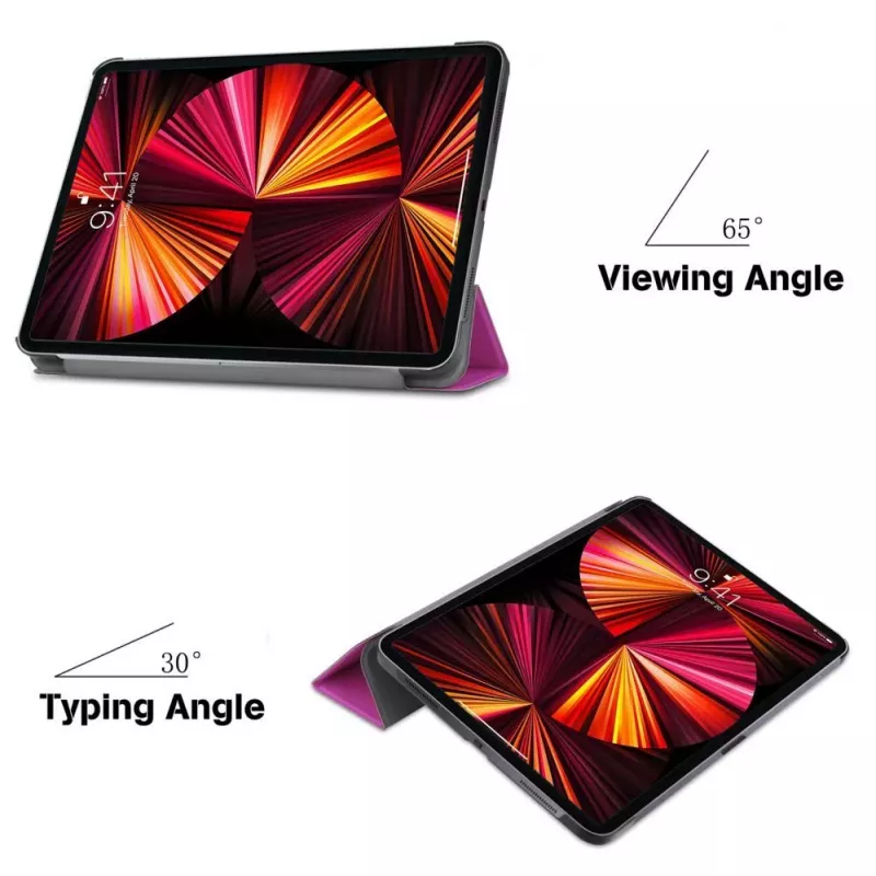 iLike Tri-Fold Eco-Leather Stand Case for Xiaomi Redmi Pad 5 11 / Pad 5 Pro 11 - Purple