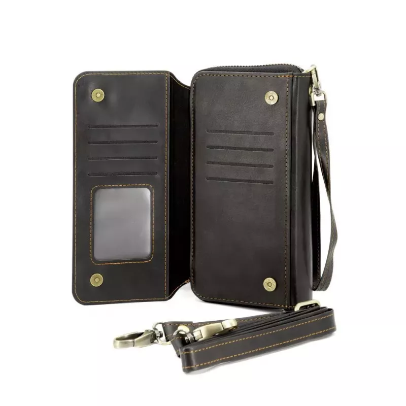 Evelatus Universal Leather Zipper Design Wallet Black