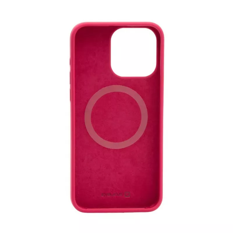 Evelatus Apple iPhone 15 Pro Max Premium MagSafe Soft Touch Silicone Case New Function Rose Red