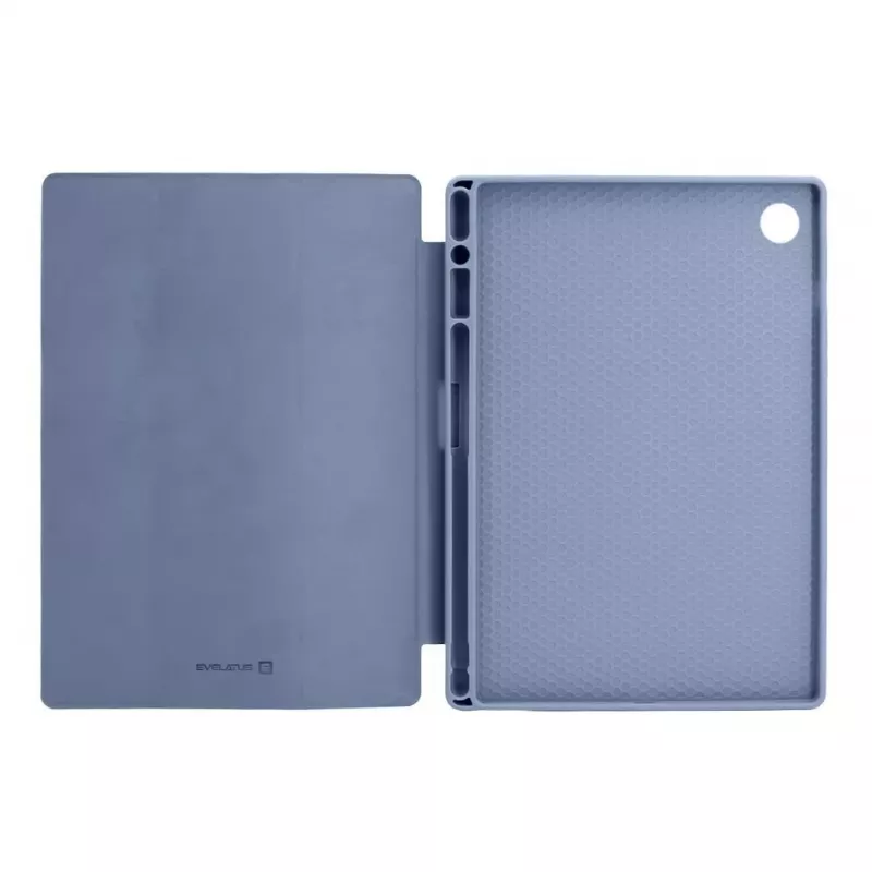 Evelatus Galaxy Tab A8 10.5 tahvelarvuti ümbris imitatsioon-mikrokiud sisevoodriga, lavendlihall