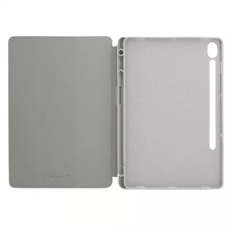 Evelatus Galaxy Tab S9 FE tahvelarvuti ümbris imiteeritud mikrokiud sisemusega hõbedane