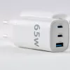 Evelatus 65W Max Fast Charger EU USB-C1/USB-C1/USB-A White