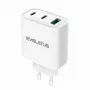 Evelatus 45W Max Fast Charger EU USB-C1/USB-C1/USB-A - RCE-4501ACCL Valge