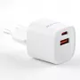 Evelatus USB-A ja USB-C 30W Max EU laadija Valge