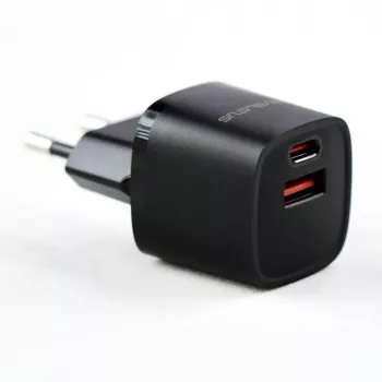 Evelatus USB-A ja USB-C 30W Max EL laadija must