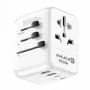 EVELATUS 35W World Travel Adapter 1 PD USB-C, 2 USB-C, 2 USB-A, Valge