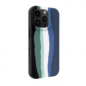 Evelatus Apple iPhone 16 Pro Max Multi-Colored Silicone Case With MagSafe Aura Blue