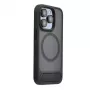 Evelatus Apple iPhone 15 Pro Max Rubber Coated MagSafe With Stand Case Black