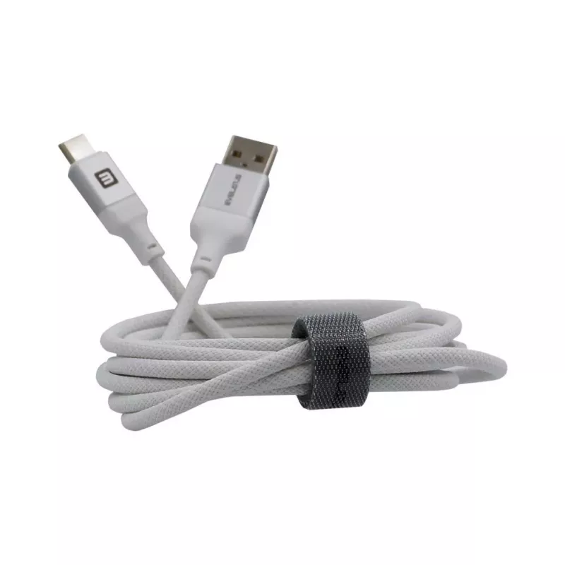 Evelatus USB-A to USB-C kaabel 2M alumiiniumkorpusega punutud valge