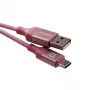 Evelatus USB-A to USB-C kaabel 2M punutud nailonist alumiiniumkorpusega roosa