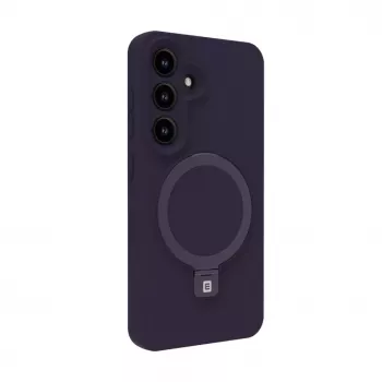 Evelatus Samsung Galaxy S25 Premium Magnetic with Stand Soft Touch Silicone Case Purple