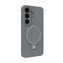 Evelatus Samsung Galaxy S25 Premium Magnetic with Stand Soft Touch Silicone Case Silver