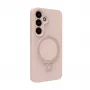 Evelatus Samsung Galaxy S25 Premium Magnetic with Stand Soft Touch Silicone Case Pink Sand