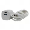 Evelatus FusionChage seinadapteri komplekt 20W toiteadapter - 60W USB-C–USB-C silikoonkaabel valge