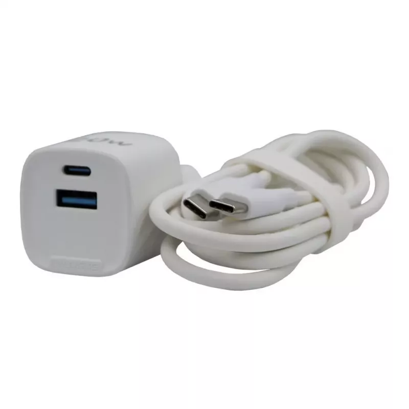 Evelatus FusionChage seinadapteri komplekt 20W toiteadapter - 60W USB-C–USB-C silikoonkaabel valge