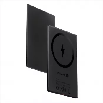 Evelatus 3000mAh Power Bank Super Slim With Wireless Charging EVEP03PBSSB Black
