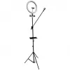 iLike S14 LED Selfie 36cm Ringvalguslamp + Statiiv 2.1m + Riiul & 3x Telefoni/Mikrofoni Hoidja Must