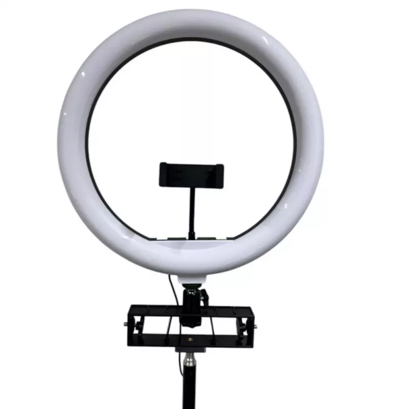 iLike S14 LED Selfie 36cm Ringvalguslamp + Statiiv 2.1m + Riiul & 3x Telefoni/Mikrofoni Hoidja Must