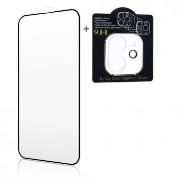 iLike Apple iPhone 16 X2 Super Set 2.5D Edge Full Face Tempered Glass + Camera Glass