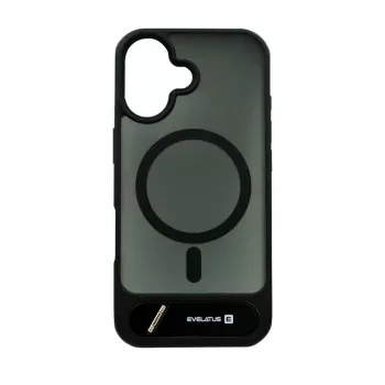 Evelatus Apple iPhone 17 Rubber Coated MagSafe With Stand Case Black