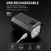 iLike JOHORSE USB-laetav jalgratta esituli 120dB elektrilise helisignaaliga, 300LM 4 LED-iga, 7 valgusrežiimi, lenksupuldi lüliti, IPX4 veekindel, must