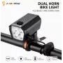 iLike JOHORSE USB-laetav jalgratta esituli 120dB elektrilise helisignaaliga, 300LM 4 LED-iga, 7 valgusrežiimi, lenksupuldi lüliti, IPX4 veekindel, must