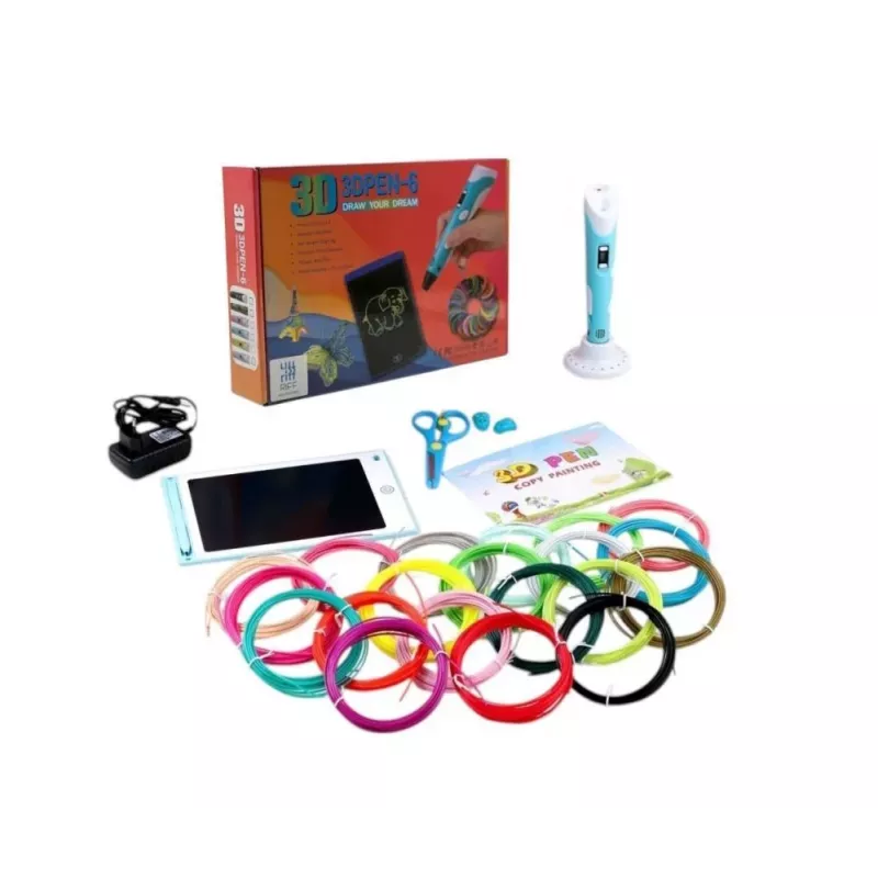 iLike Melt 3D pliiatsi komplekt karbis, täiskomplekt 3D-printimise pliiatsile, 3D PEN-7-1 komplekt šabloonidega, 5m x 20 värvi, roheline