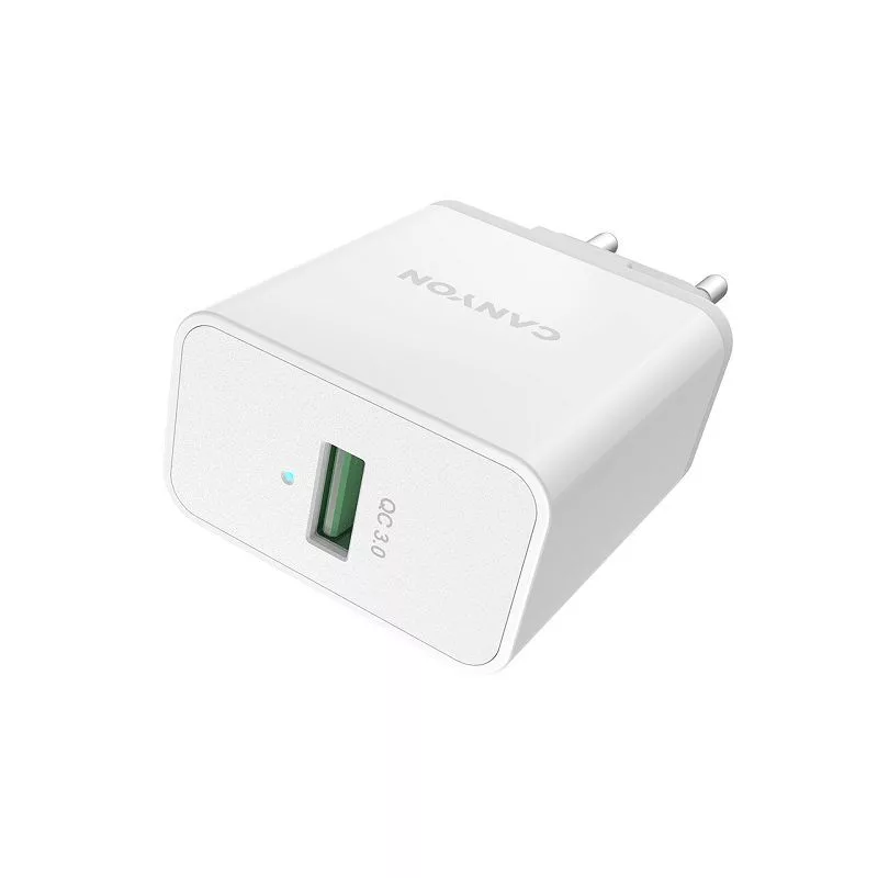 Canyon seinadapter H-12 USB-A QC3.0 18W Valge