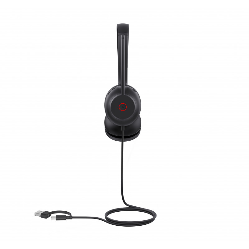 Yealink UH35 Dual UC USB-C/A On-Ear Headset with USB-A/USB-C, Black