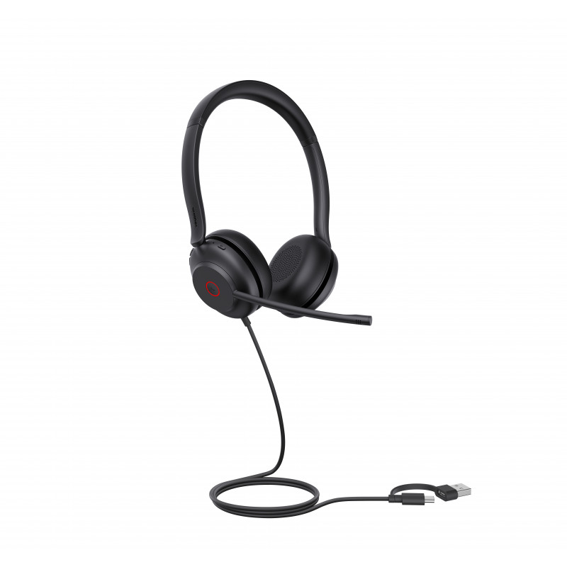 Yealink UH35 Dual UC USB-C/A On-Ear Headset with USB-A/USB-C, Black