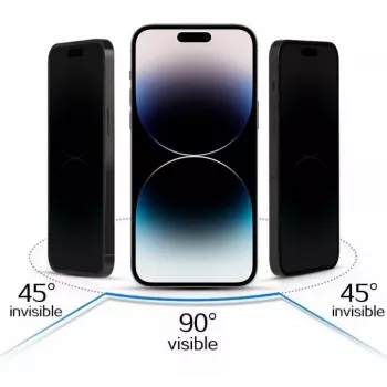 iLike Apple iPhone 15 Pro Karastatud Privaatsusklaasist Ekraanikaitse Must