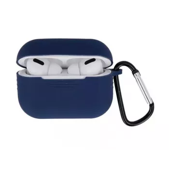 iLike Silicone Protective Case for Apple AirPods Pro 2nd Generation - Dark Blue with Hook
