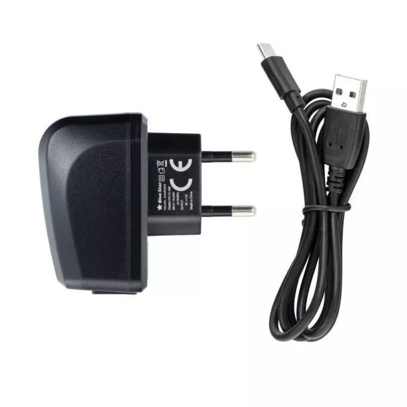 Blue Star Phone Charger Blue Star Lite USB A 2A 10W + Cable USB A to USB C TFK-TC-1095B Must