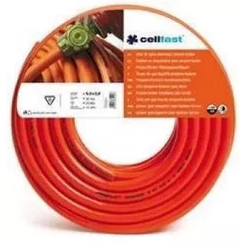 CELLFAST LPG Gaasivoolik 9mm x 60m alusel - Propaan-butaani, Oranž, PVC tekstiilarmatuuriga, 20 bar