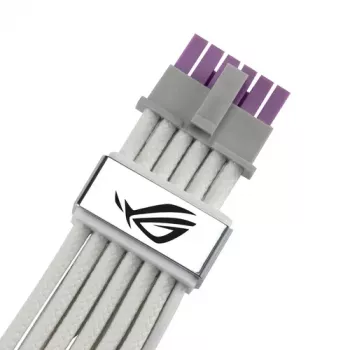 ASUS ROG EQUALIZER White Edition GPU toitekaabel - 16-pin 12VHPWR kuni 3x8-pin PCIe - 700mm Valge
