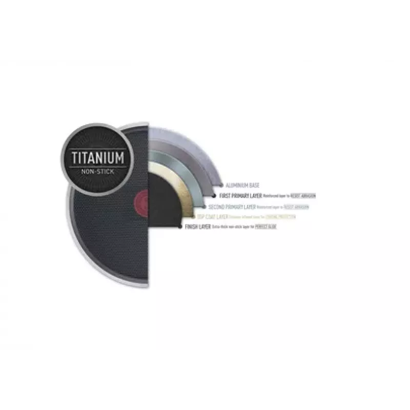 TEFAL Easy Plus Praepann 24 cm, fikseeritud käepide, must, titaanist mittekleepuv, mitte induktsioon