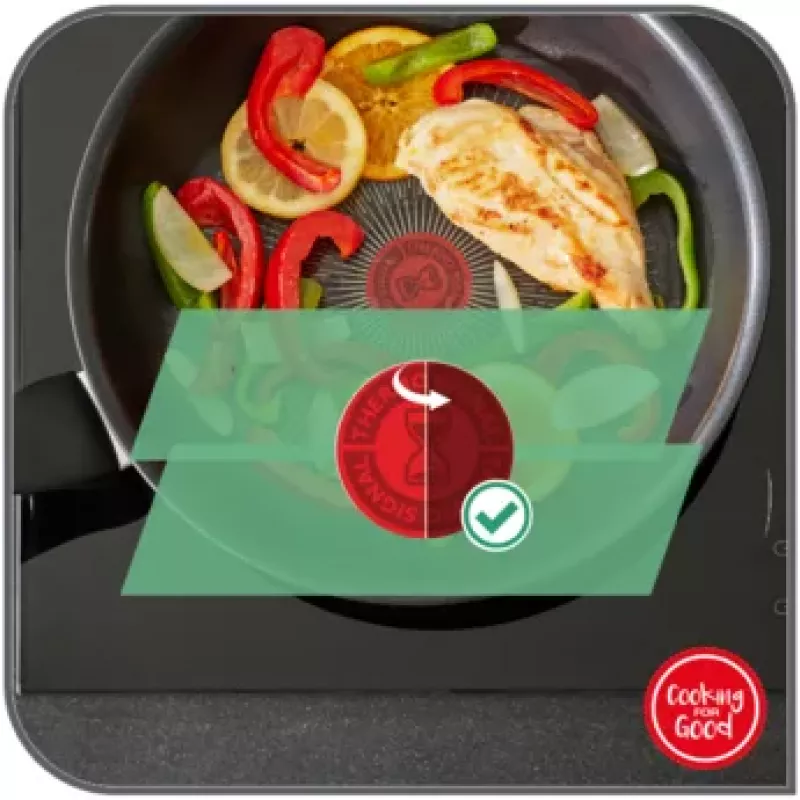 TEFAL Easy Plus Praepann 24 cm, fikseeritud käepide, must, titaanist mittekleepuv, mitte induktsioon
