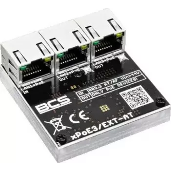 BCS BCS-xPoE3/EXT-AT 3-Port PoE+ Switch, 2x PoE+ 30W, 1x Uplink, 250m EXTEND, Metal